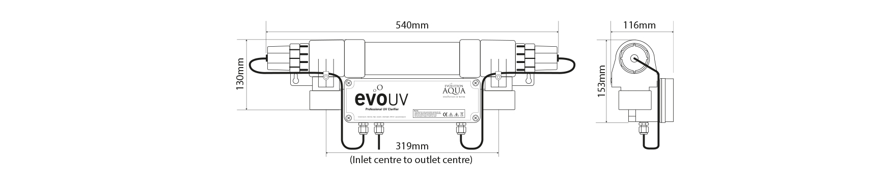 evo15 and evo25 Dimensions