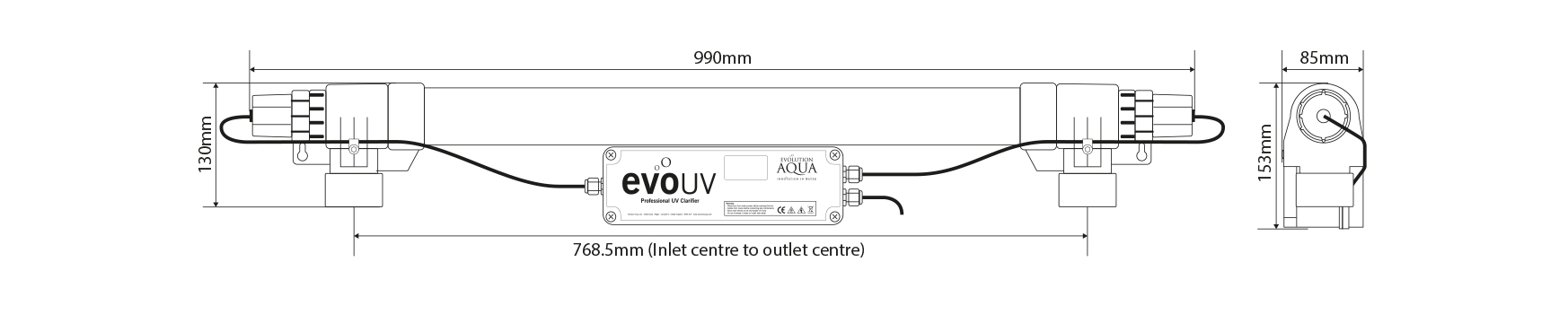 evo30 and evo55 Dimensions