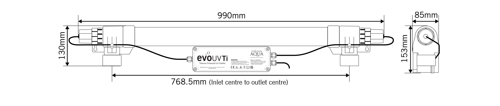 evo30 and evo55 Dimensions