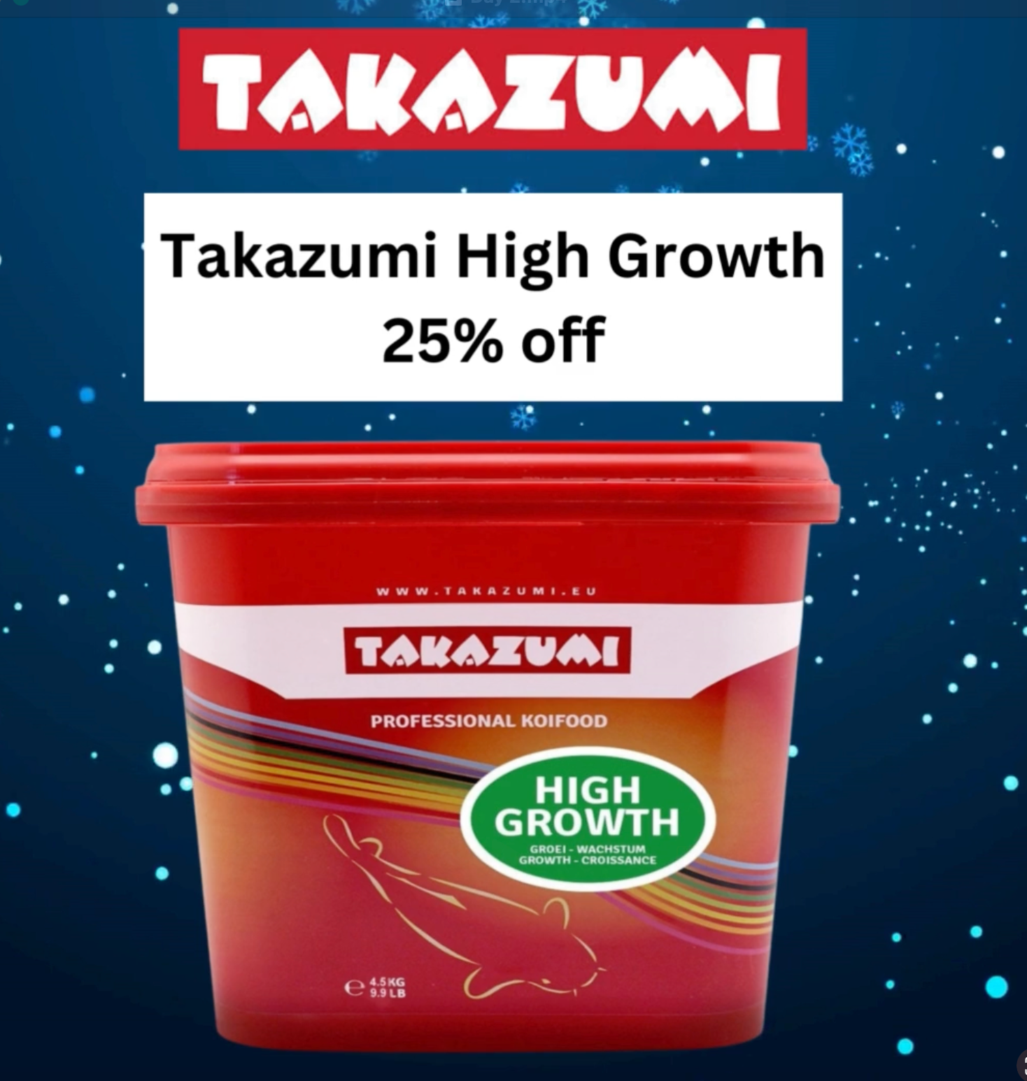 🎄 Day 2 Christmas Deals at Elite Koi: 25% OFF Takazumi High Growth! 🎄