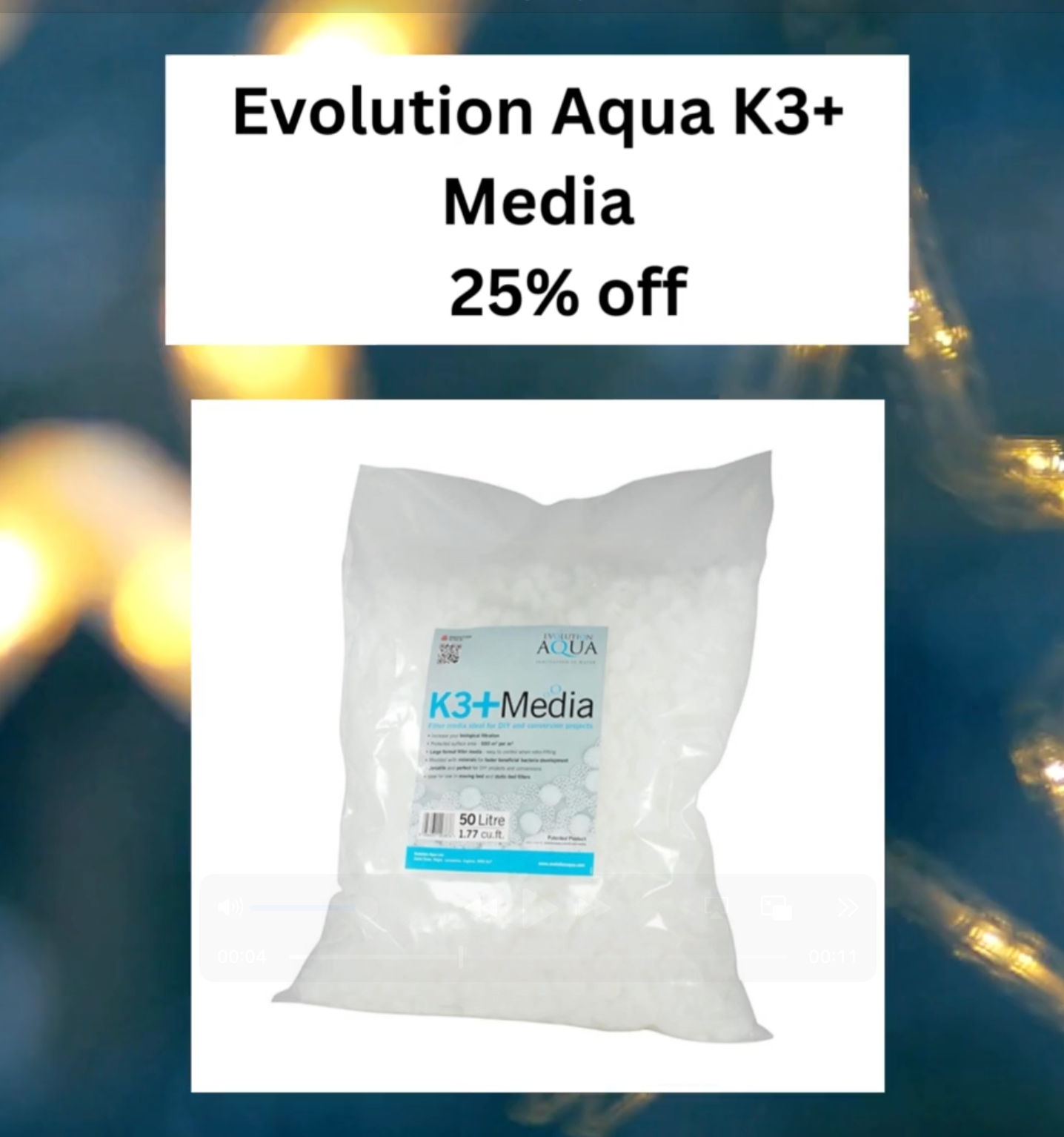 🎄 Day 8 Christmas Deal at Elite Koi: 25% OFF Evolution Aqua K3+ Media! 🎄