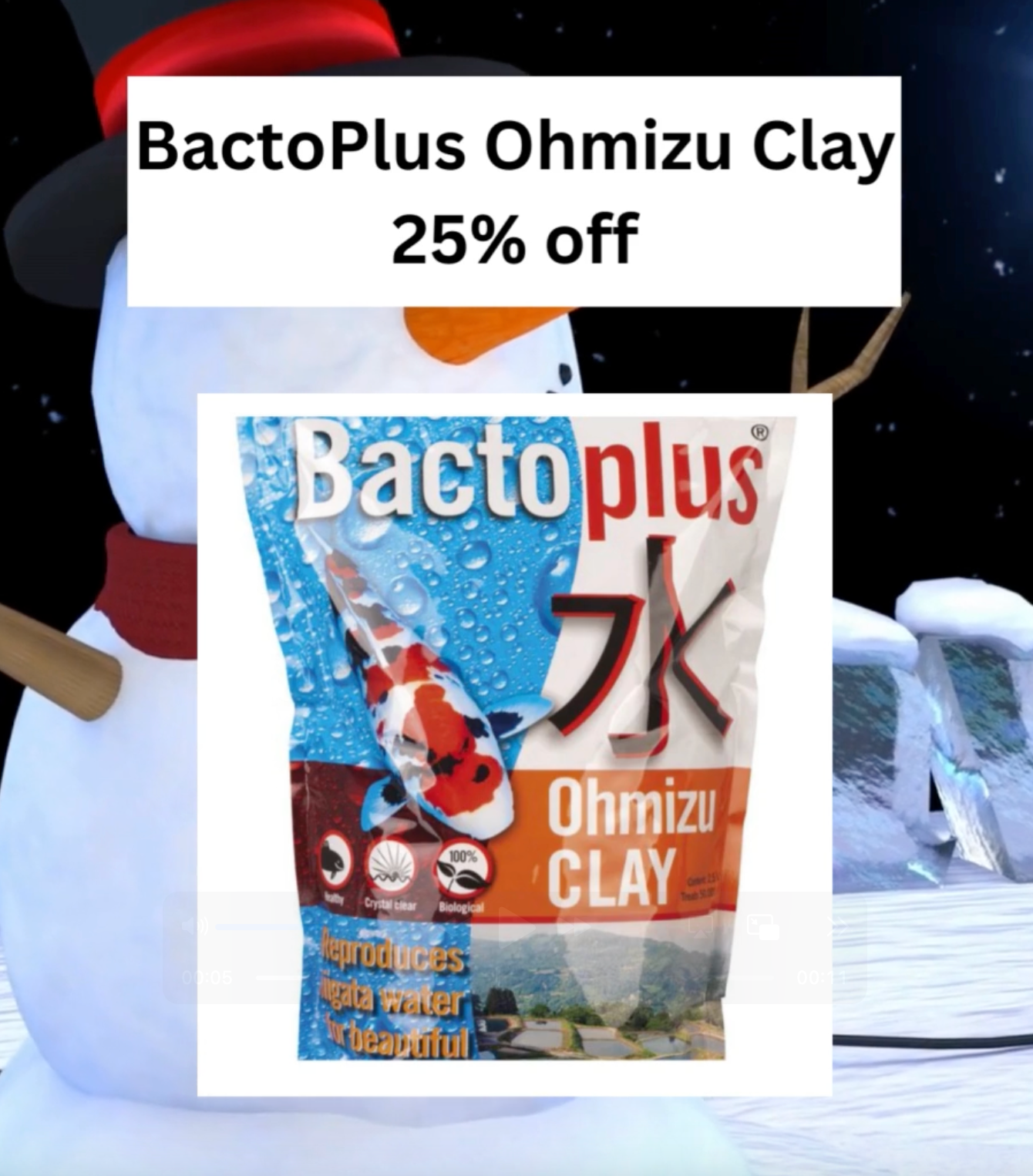 🎄 Day 10 Christmas Deal at Elite Koi: 25% OFF BactoPlus Ohmizu Clay! 🎄